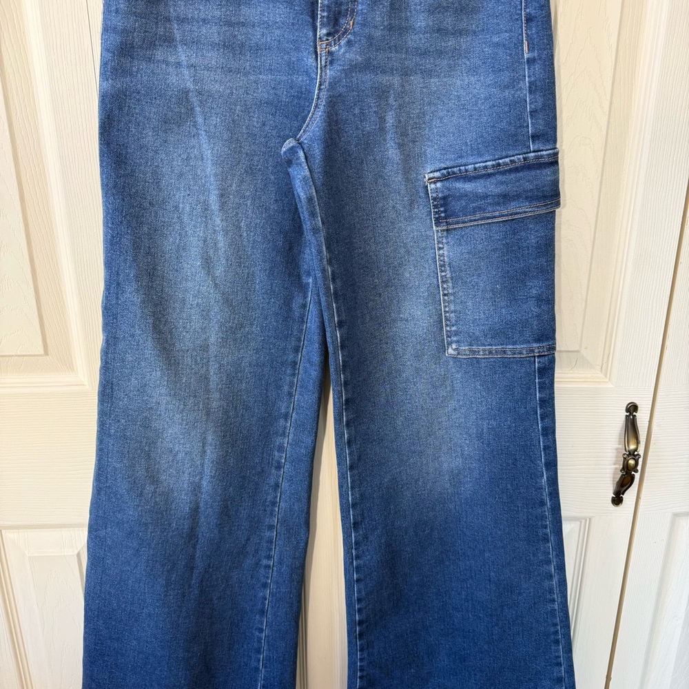 Sofia by Sofia Vergara Margot Wide Leg High-Rise Cargo Jeans Women’s Size 8 - Picture 4 of 9